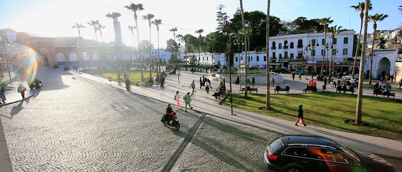 A square and green in the heart of Tangier.